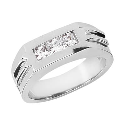 Mens 14KT White Gold Platinum Wedding Band MR1240