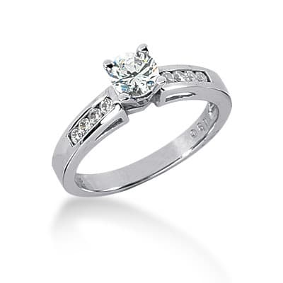 Ladies 14KT White Gold Platinum Fancy Engagement Set ENS1141-A