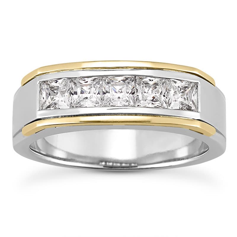 Mens 14KT White Gold Platinum Wedding Band MR1433