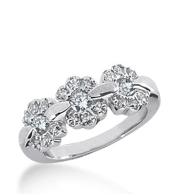 Ladies 14KT White Gold Platinum Round Diamond Wedding Band WB1575