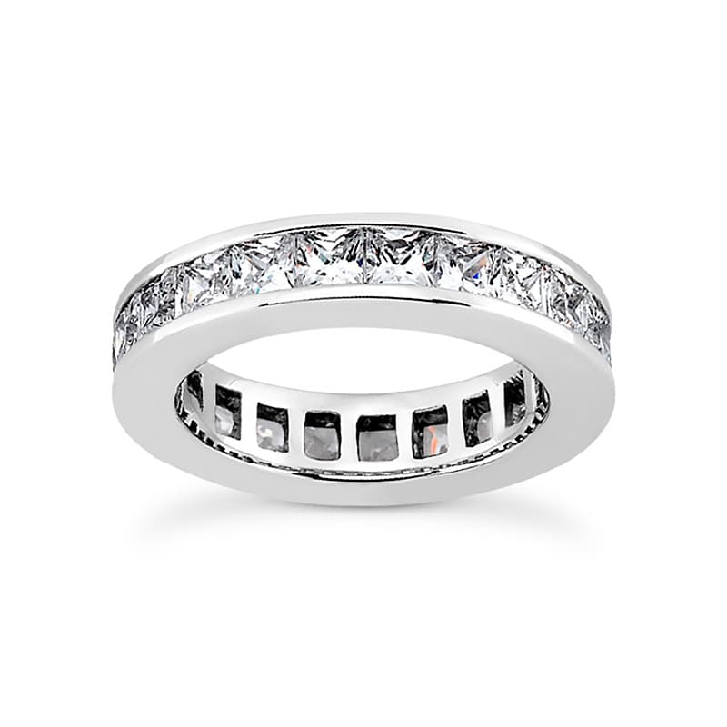 Ladies 14KT White Gold Platinum Eternity Wedding Band EWB422-1.5-4