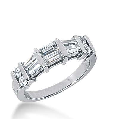 Ladies 14KT White Gold Platinum Diamond Wedding Band WB2295