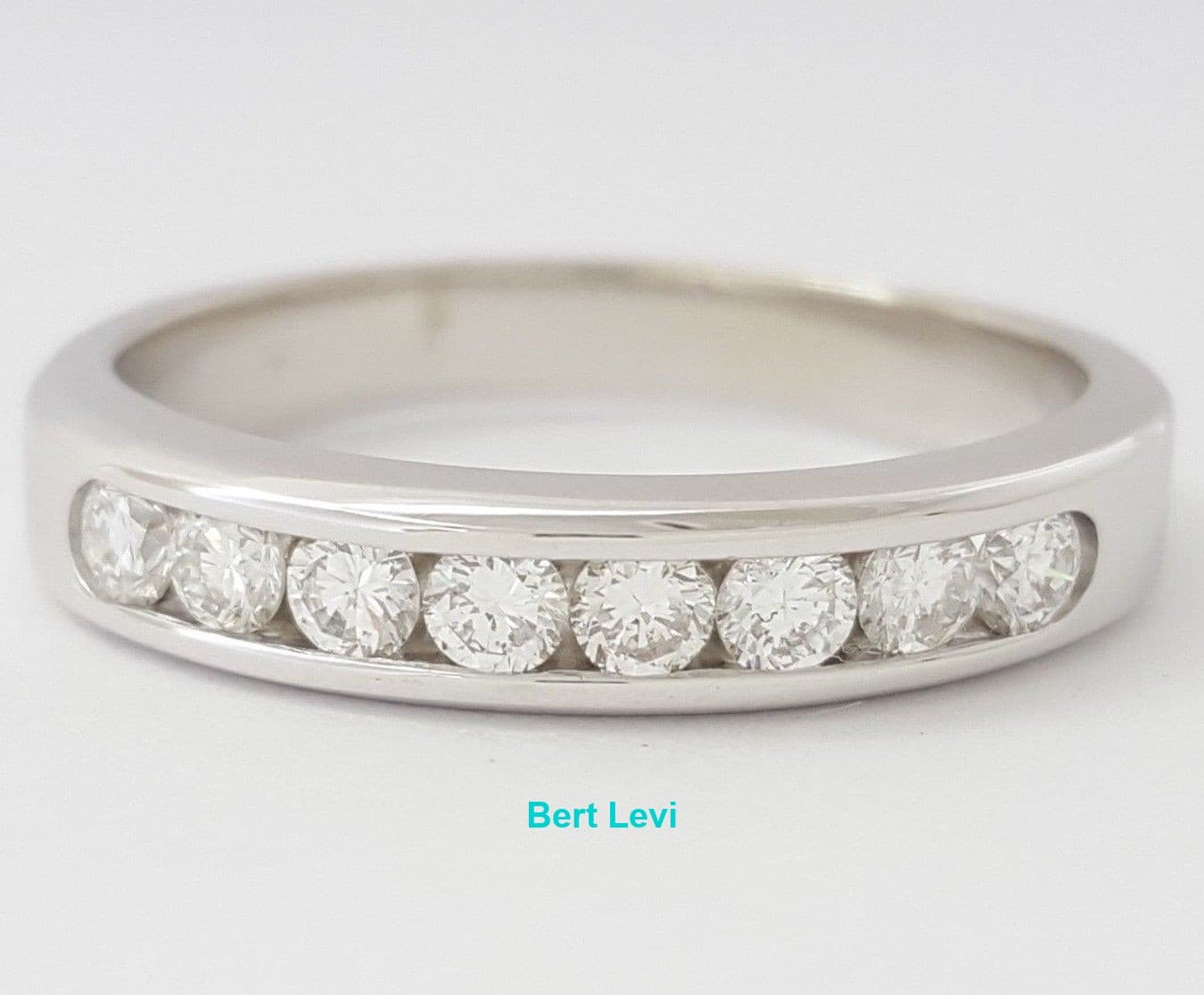 0.50 ct 14K White Gold Round Diamond Channel Set Wedding Anniversary Band Ring