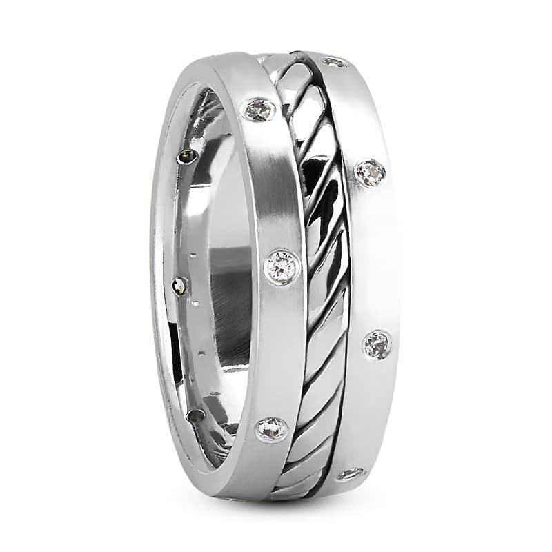 Ladies 14KT White Gold Platinum Traditional Wedding Band DB1157-RD