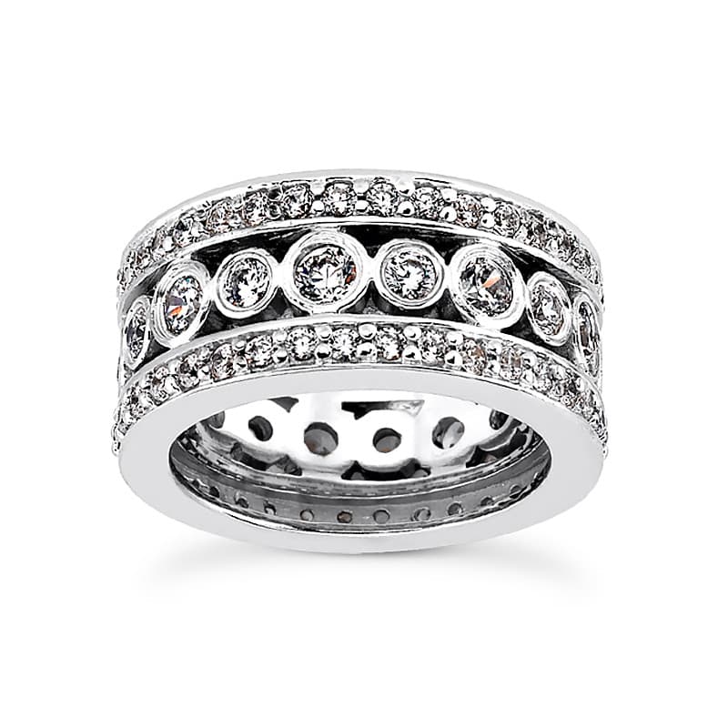 Ladies 14KT White Gold Platinum Eternity Wedding Band EWB435-4