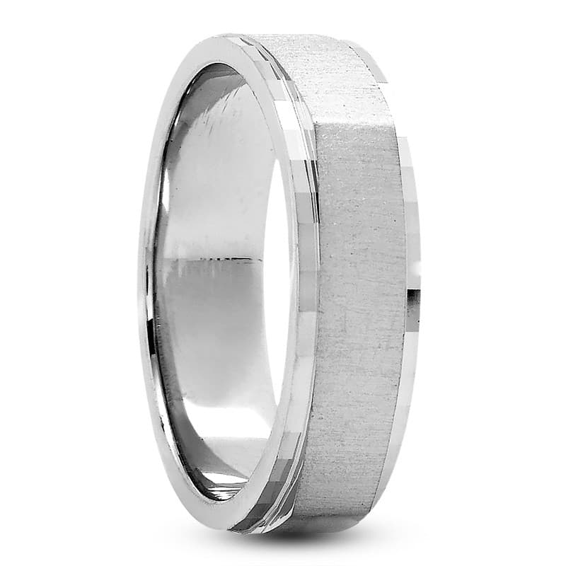 Mens 14KT White Gold Platinum Traditional Wedding Band MSQ251