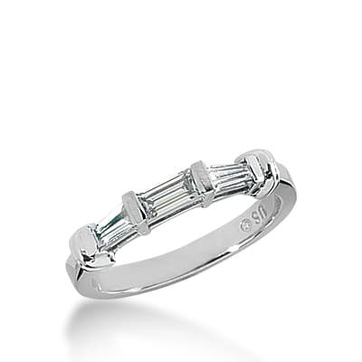 Ladies 14KT White Gold Platinum Diamond Wedding Band WB1444