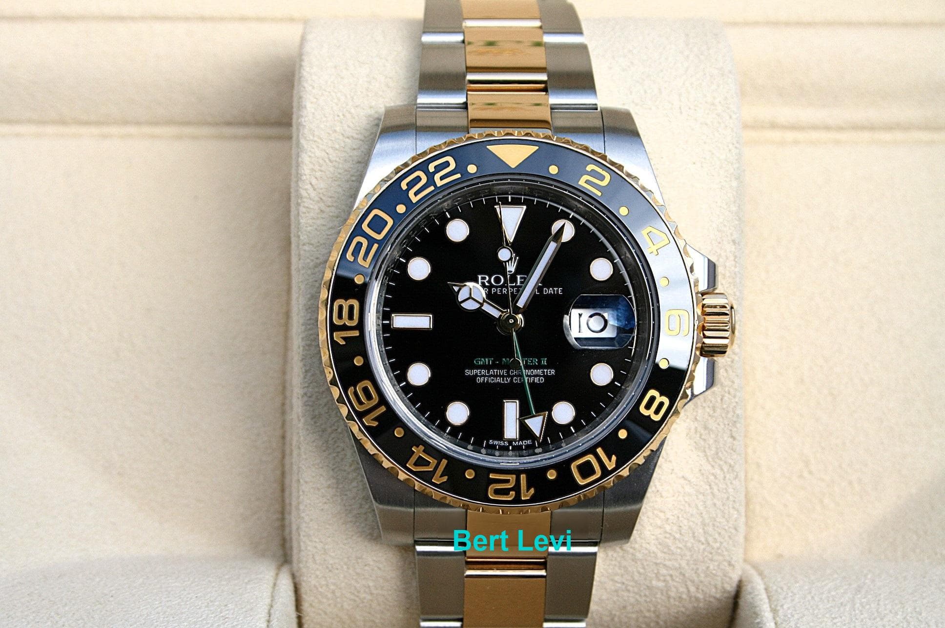 ROLEX 116713 GMT MASTER II WATCH 18K/SS