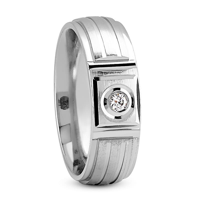 Ladies 14KT White Gold Platinum Traditional Wedding Band DB1100-7-RD
