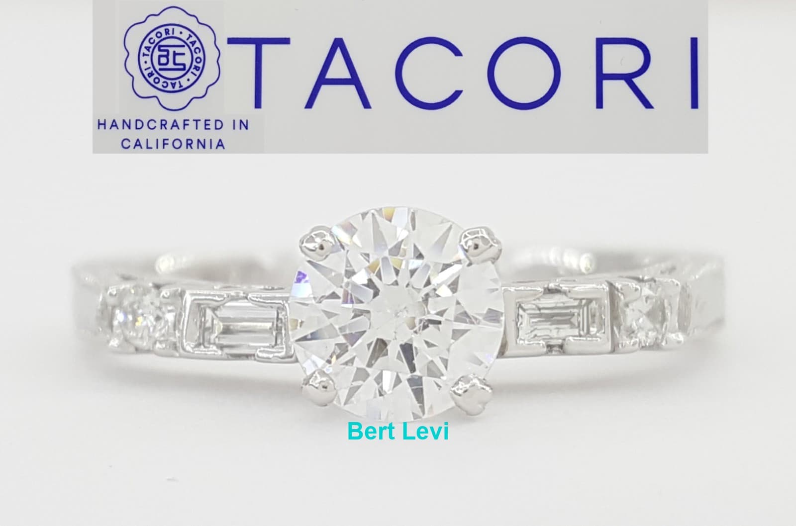 Tacori Crescent Platinum Semi-Mount Engagement Ring 0.15 ct Rtl $2,760