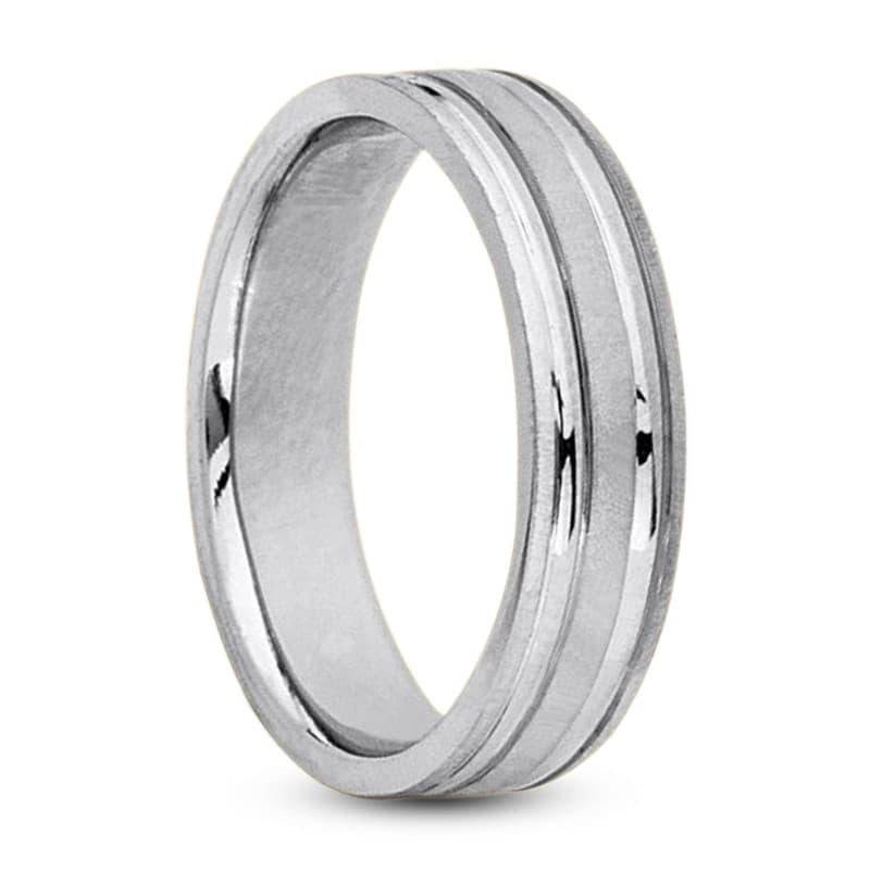 Mens 14KT White Gold Platinum Traditional Wedding Band M194
