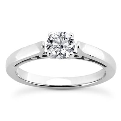 Ladies 14KT White Gold Platinum Solitaire Engagement Set ENS1994-A