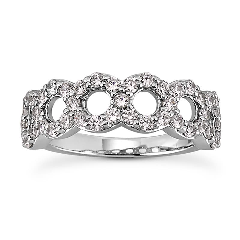 Ladies 14KT White Gold Platinum Diamond Wedding Band WB5331