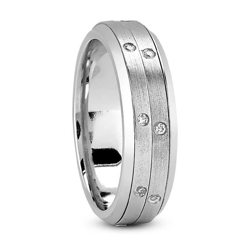 Ladies 14KT White Gold Platinum Traditional Wedding Band DB1141-RD