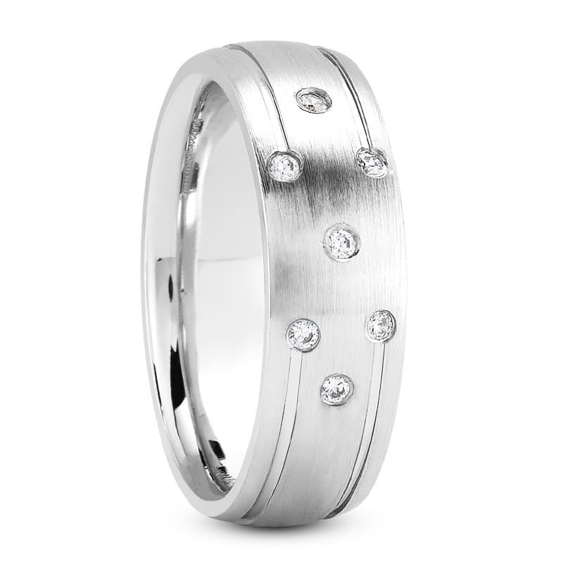 Ladies 14KT White Gold Platinum Traditional Wedding Band DB1164-7-RD