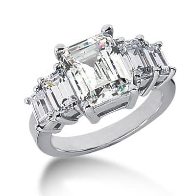 Ladies 14KT White Gold Platinum Fancy Engagement Ring ENR2772