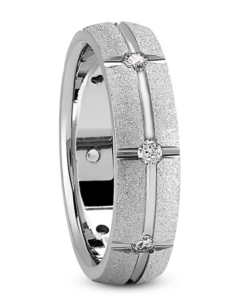 Ladies 14KT White Gold Platinum Traditional Wedding Band DB1009-6-RD