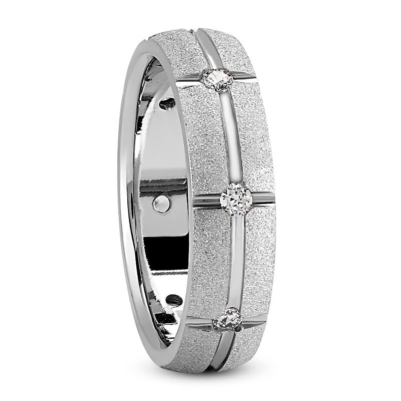 Ladies 14KT White Gold Platinum Traditional Wedding Band DB1009-6-RD