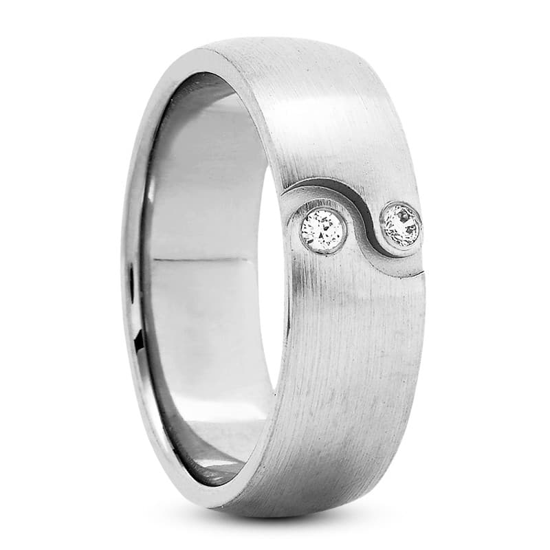 Ladies 14KT White Gold Platinum Traditional Wedding Band DB1247