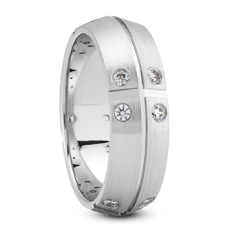 Ladies 14KT White Gold Platinum Traditional Wedding Band DB1026-7-RD