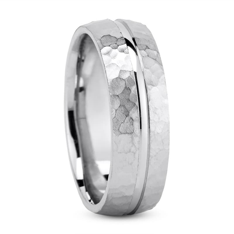 Mens 14KT White Gold Platinum Traditional Wedding Band M504
