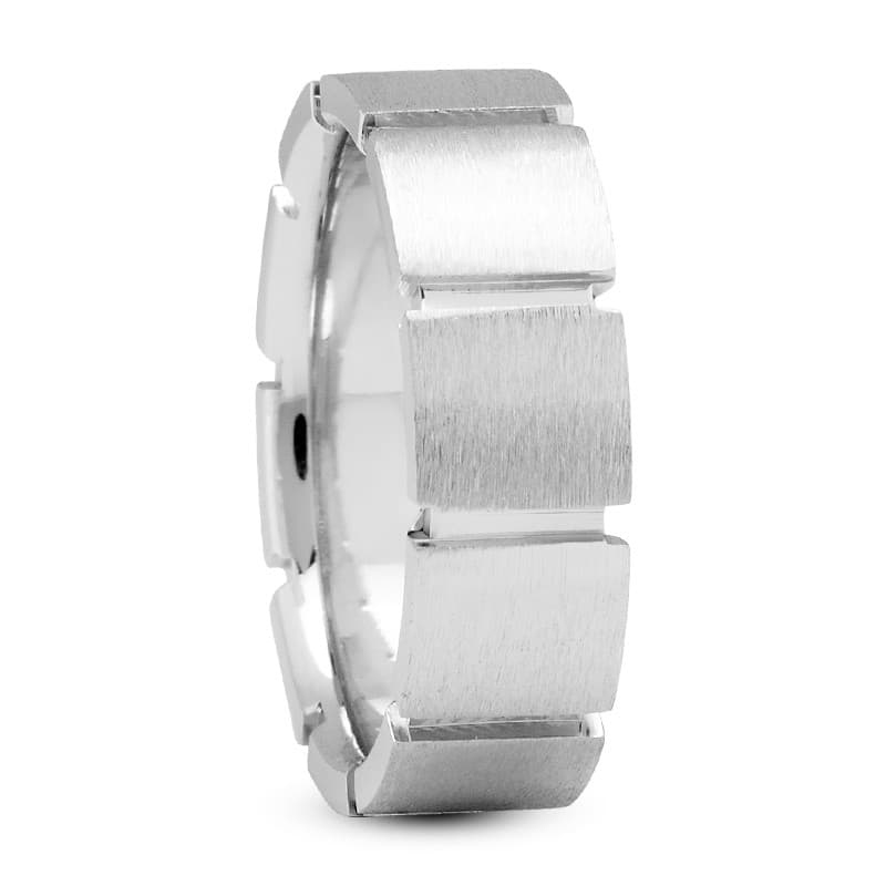Mens 14KT White Gold Platinum Traditional Wedding Band M1175