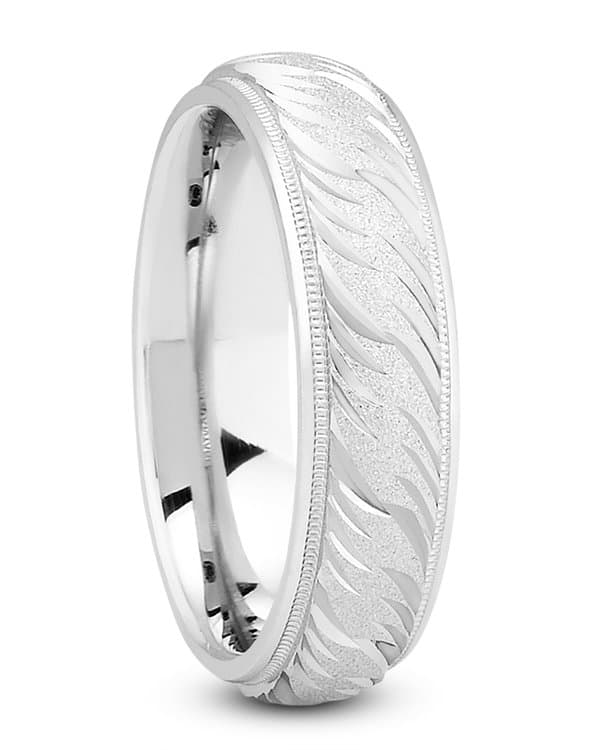 Mens 14KT White Gold Platinum Traditional Wedding Band m654