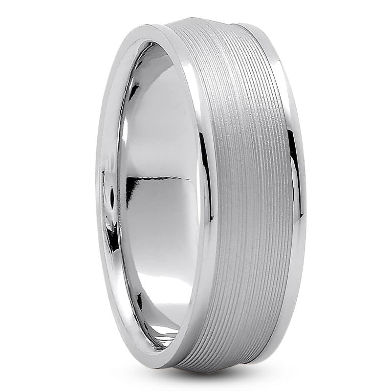 Mens 14KT White Gold Platinum Traditional Wedding Band M172