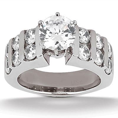 Ladies 14KT White Gold Platinum Fancy Engagement Set ENS1061-A