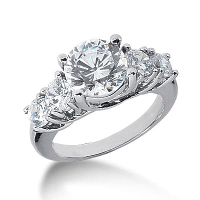 Ladies 14KT White Gold Platinum Fancy Engagement Ring ENR2265