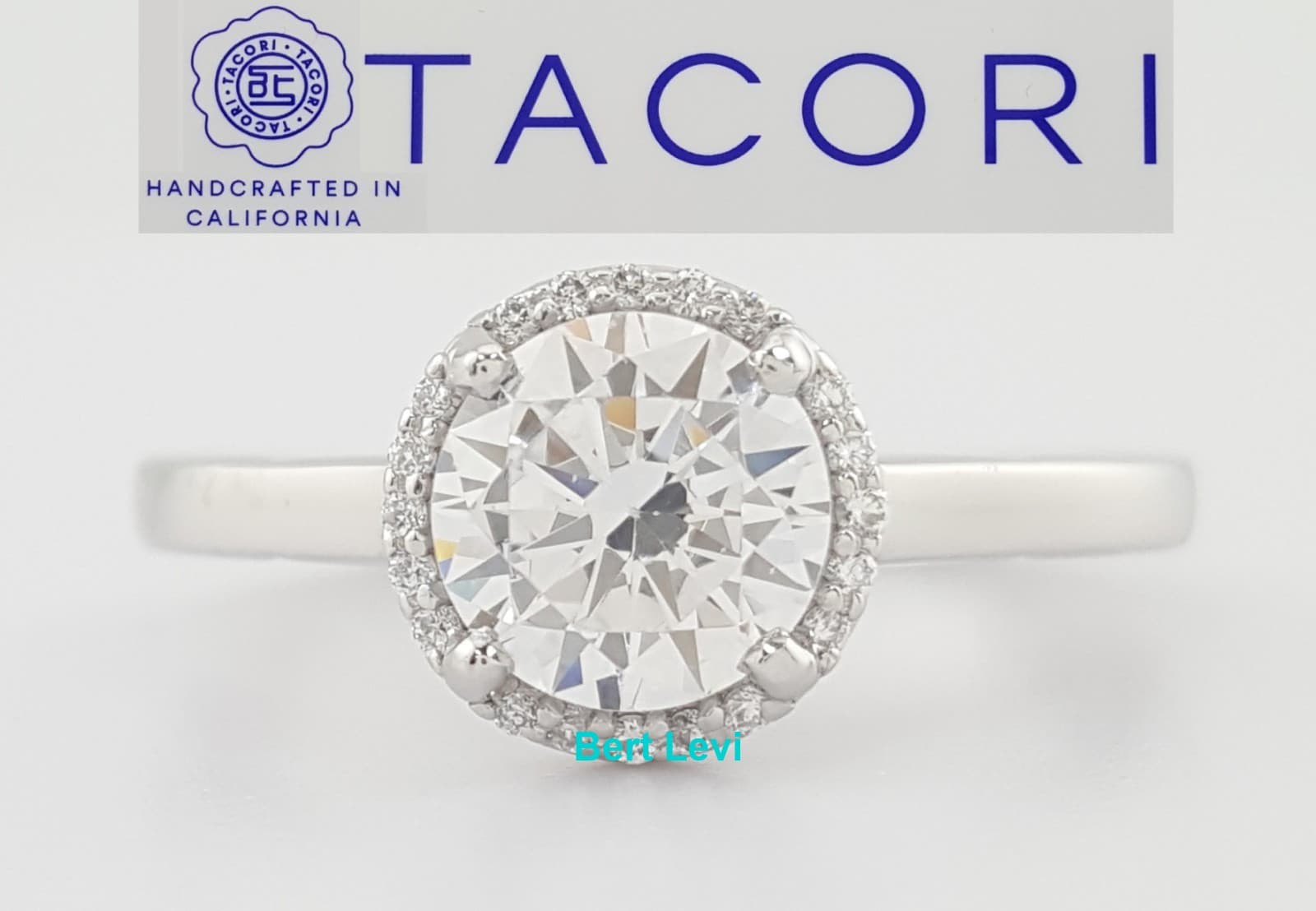 Tacori Sculpted Crescent 49RD65 Semi-Mount Platinum Engagement Ring Rtl $2,690
