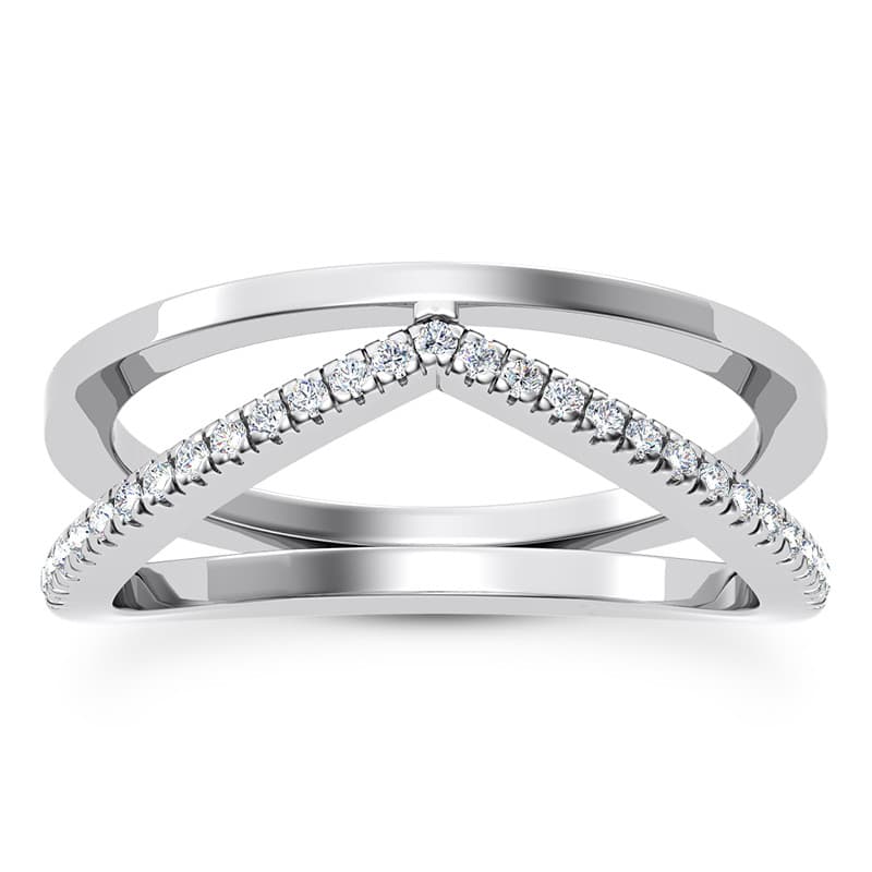Ladies 14KT White Gold Platinum Diamond Wedding Band WB5469-5