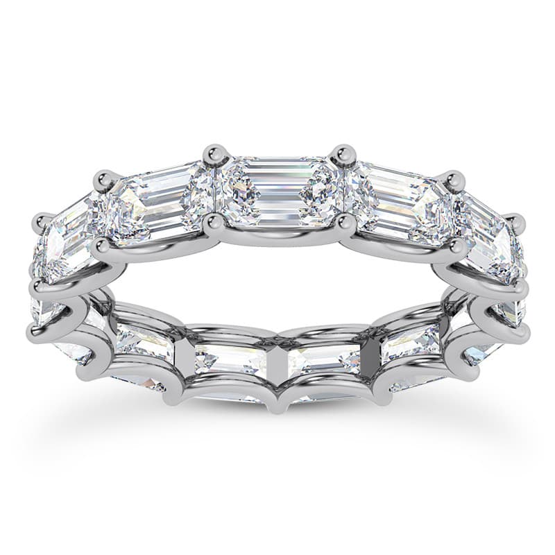 Ladies 14KT White Gold Platinum Eternity Wedding Band EWB580-5x3-EC-6½