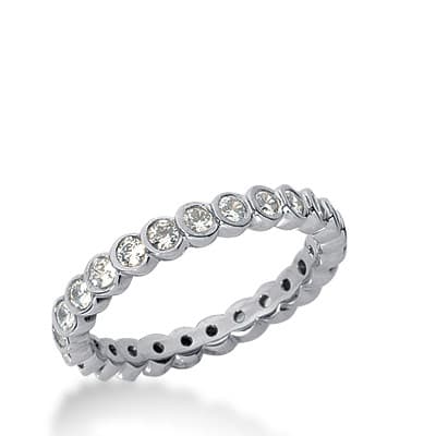 Ladies 14KT White Gold Platinum Eternity Wedding Band EWB258-4