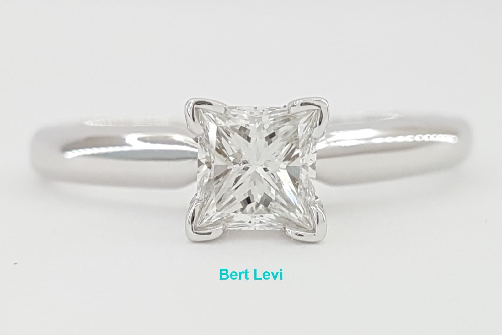 Princess Cut Diamond Solitaire Engagement Ring 0.5 ct 14K White Gold