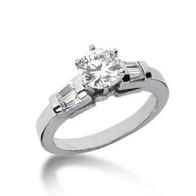 Ladies 14KT White Gold Platinum Fancy Engagement Ring ENR2039