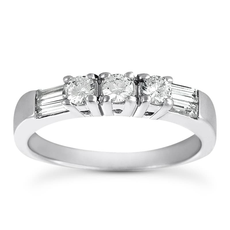 Ladies 14KT White Gold Platinum Diamond Wedding Band WB2267
