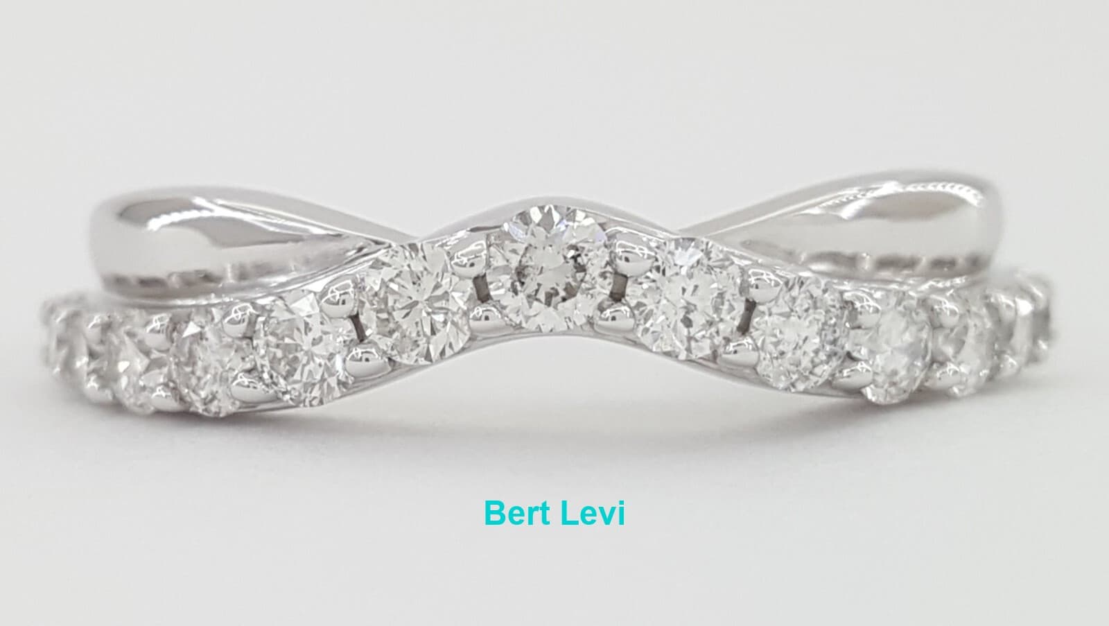 Half Circle Round Diamond Curve Wedding Band Ring 0.5 ct 14k White Gold 4.5mm
