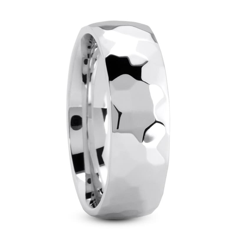 Mens 14KT White Gold Platinum Traditional Wedding Band M599