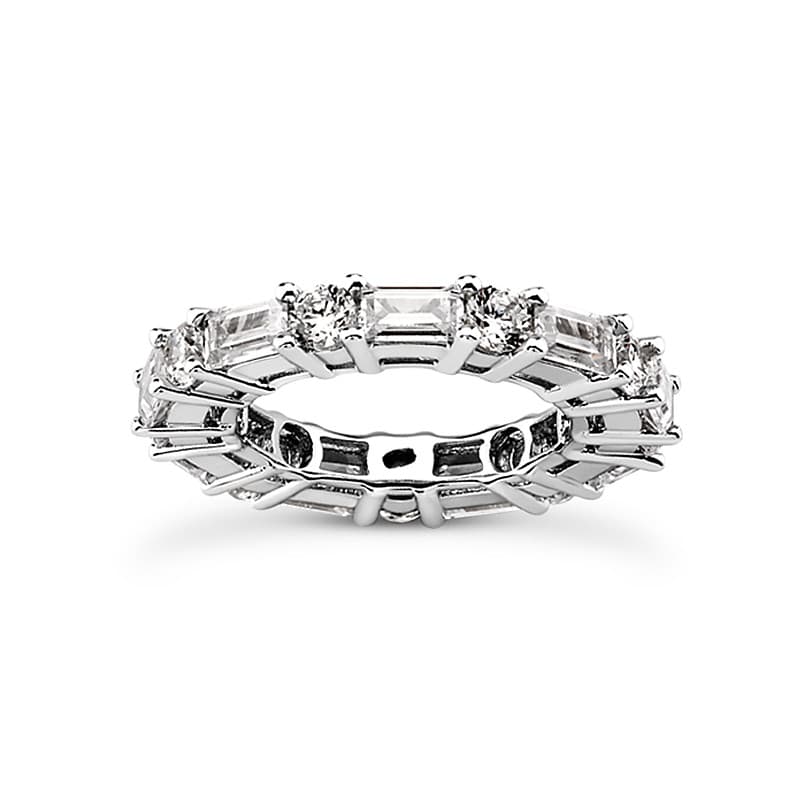 Ladies 14KT White Gold Platinum Eternity Wedding Band EWB276-4