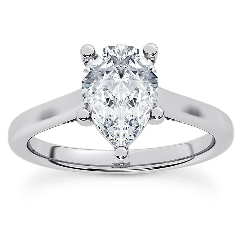 Ladies 14KT White Gold Platinum Fancy Engagement Set ENS2417-10x7-PE-A