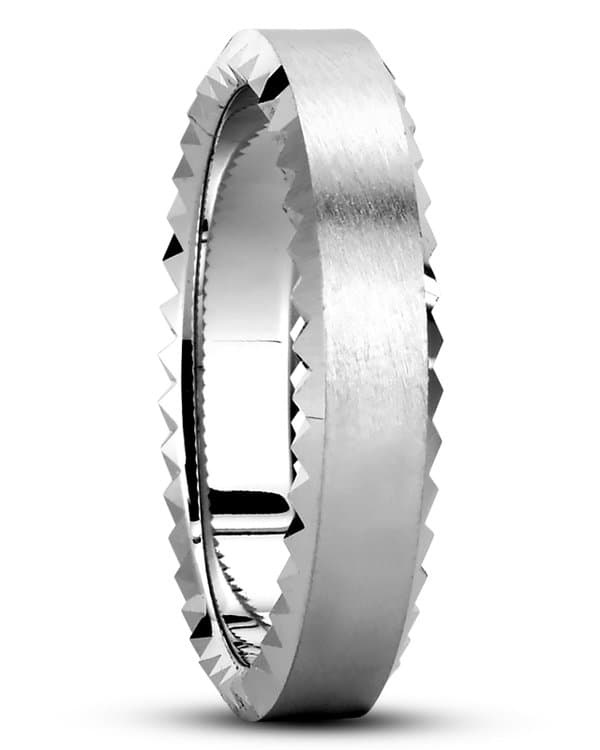 Mens 14KT White Gold Platinum Traditional Wedding Band M8001