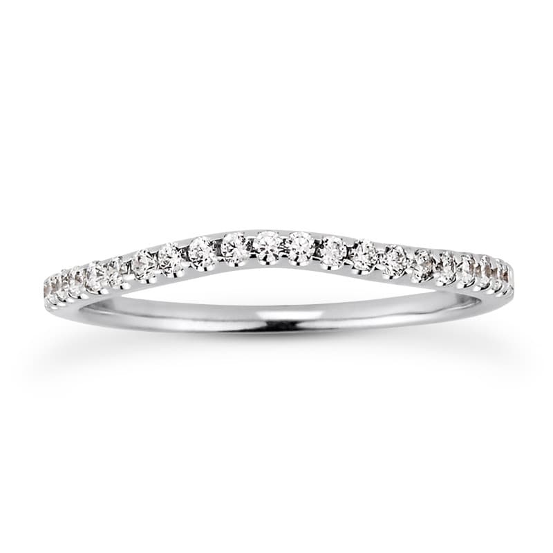 Ladies 14KT White Gold Platinum Diamond Wedding Band WB5306