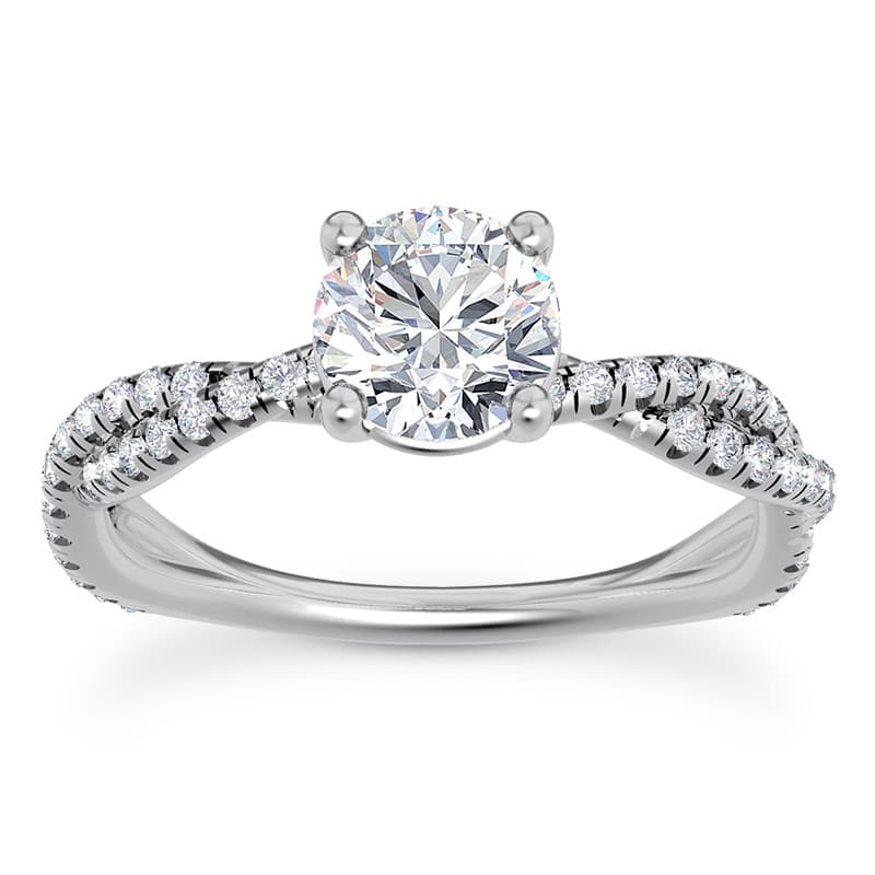 Ladies 14KT White Gold Platinum Fancy Engagement Ring ENS2430-1-A