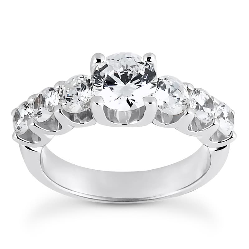 Ladies 14KT White Gold Platinum Fancy Engagement Ring ENR7603