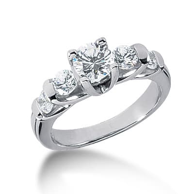 Ladies 14KT White Gold Platinum Fancy Engagement Ring ENR2552