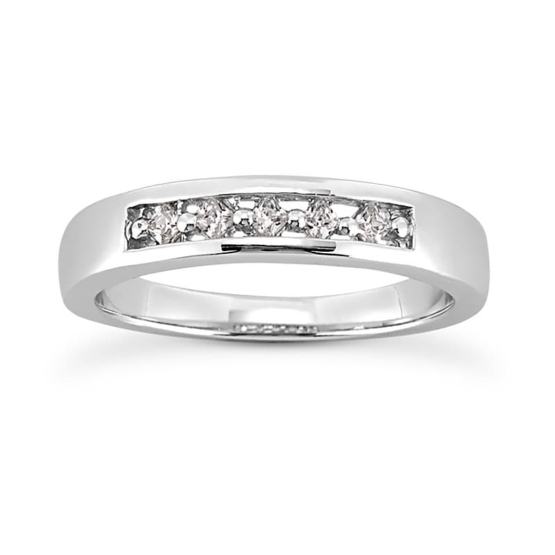 Ladies 14KT White Gold Platinum Diamond Wedding Band WB5233