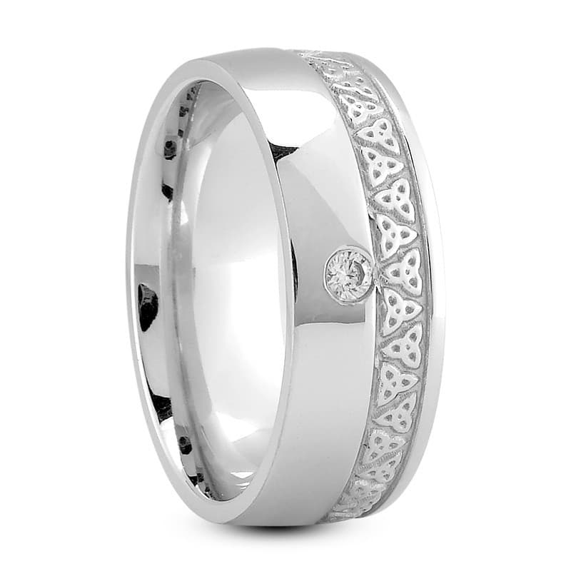 Ladies 14KT White Gold Platinum Traditional Wedding Band DB1328