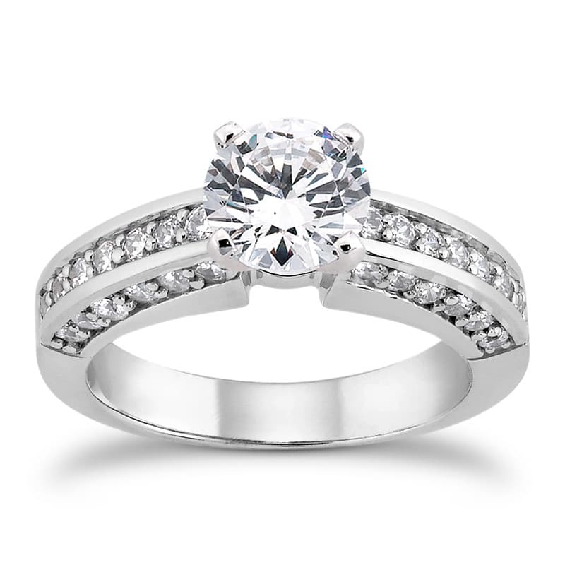 Ladies 14KT White Gold Platinum Fancy Engagement Ring ENR6458