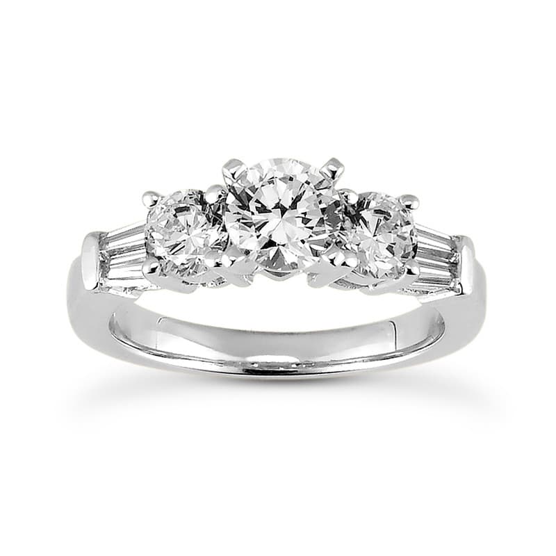 Ladies 14KT White Gold Platinum Fancy Engagement Ring ENR2790